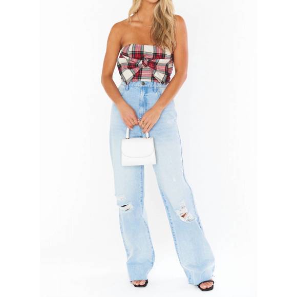 NEW SHOW ME YOUR MUMU bow top in winter plaid - Picture 3 of 3